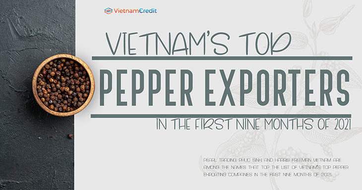 Vietnam’s top pepper exporters in the first nine months of 2021